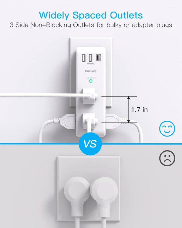 2 Pack Surge Protector Outlet Extender with Rotating Plug, 6... - Image 6