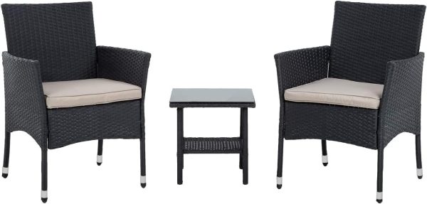 FDW Wicker Patio Furniture 3 Piece Furniture Patio Chairs Ou...