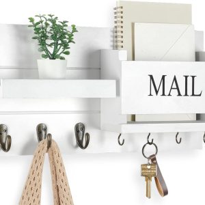 Lwenki Mail Organizer for Wall Mount – Key Holder with Shelf...