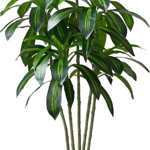 FSOHOI Dracaena Artificial Plant Indoor 5 FT Artificial Drac...