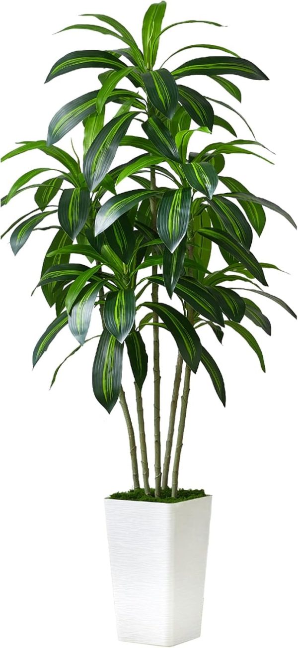 FSOHOI Dracaena Artificial Plant Indoor 5 FT Artificial Drac...