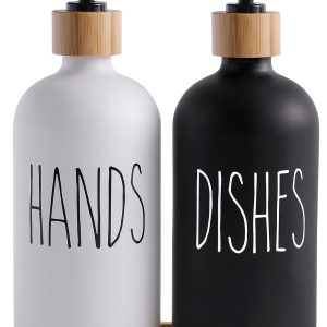 MOMEEMO Glass Soap Dispenser Set, Contains Hand Soap and Dis...