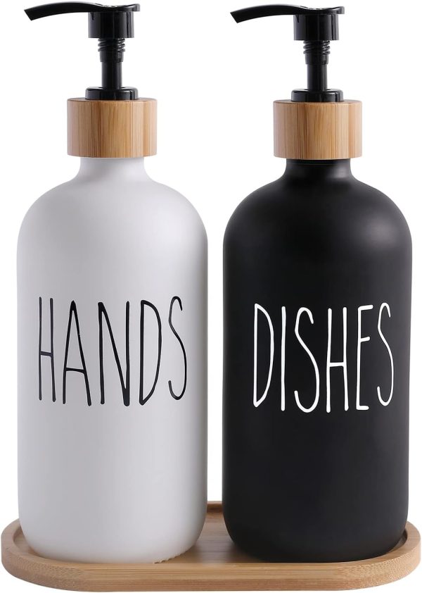MOMEEMO Glass Soap Dispenser Set, Contains Hand Soap and Dis...