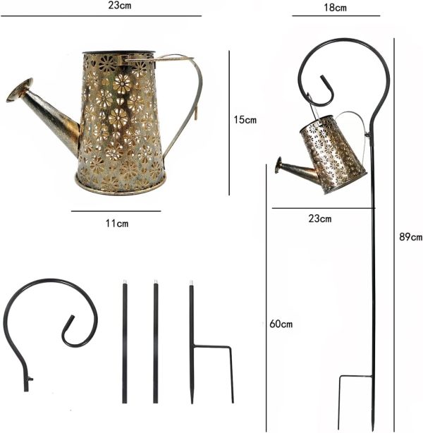Solar Lights Outdoor Waterproof, Solar Watering Can Lights G... - Image 5