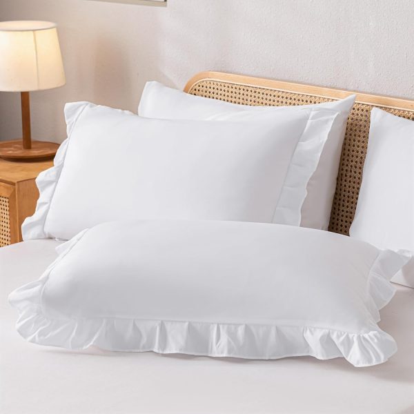 YIKUSH Queen Comforter Set White Comforter 3PCS (1 Ruffle Co... - Image 6