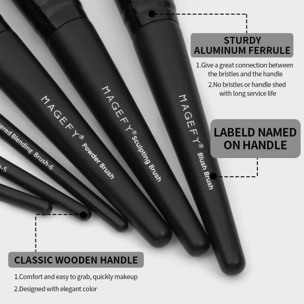 MAGEFY 22 Pcs Makeup Brushes with Case, Professional Makeup ... - Image 4