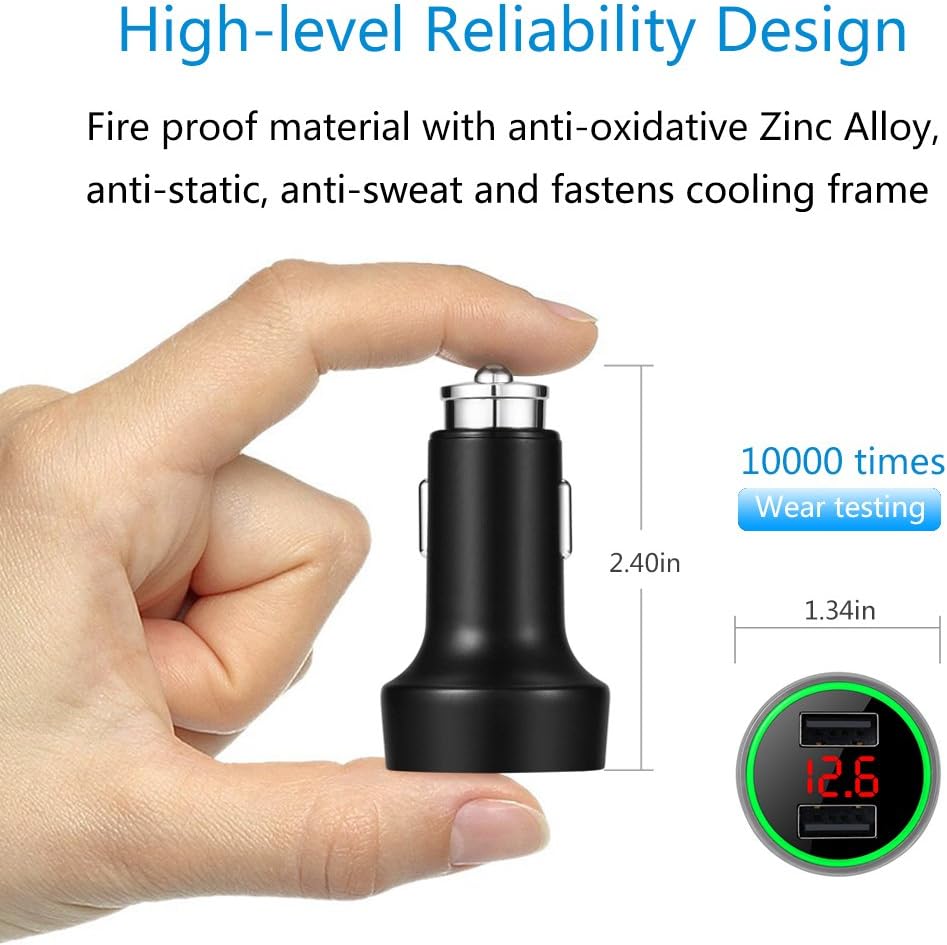 Palumma 24W/4.8A Dual USB Car Charger, 12V to USB Outlet wit…
