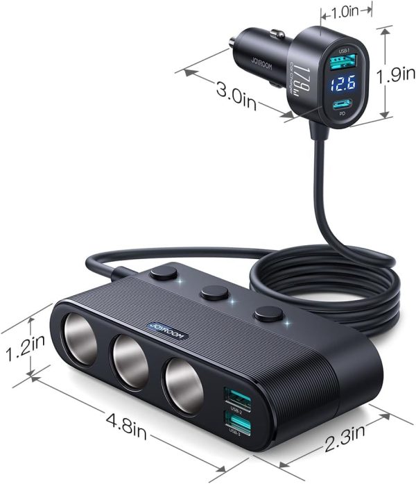[Upgraded 179W] 7 in 1 Cigarette Lighter Adapter, JOYROOM Ca... - Image 8
