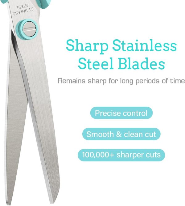 Scissors 6-Pack, 8'' Stainless Steel Scissor with Sharp Blad... - Image 2