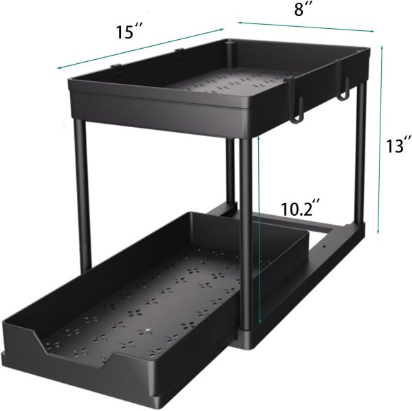 DEKAVA Under Sink Organizer 2 Pack, Bathroom Organizers, 2 T... - Image 2