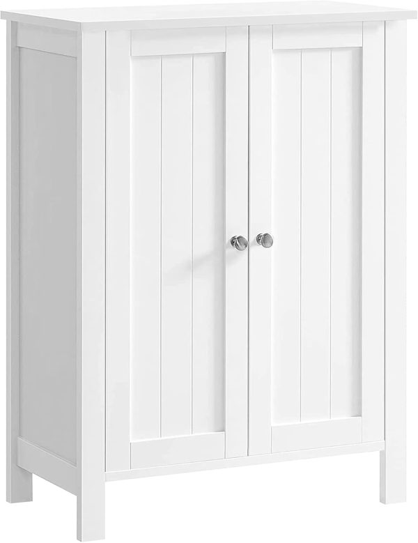 SONGMICS Bathroom Floor Storage Cabinet with Double Door Adj...