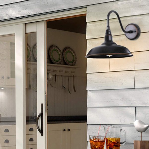 GOALPLUS 14in. Outdoor Gooseneck Barn Light for Garage, 2 Pa... - Image 4