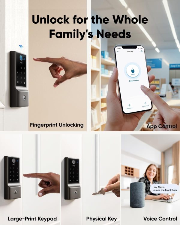 eufy Smart Lock E30, Fingerprint Keyless Entry Door Lock, Sm... - Image 3