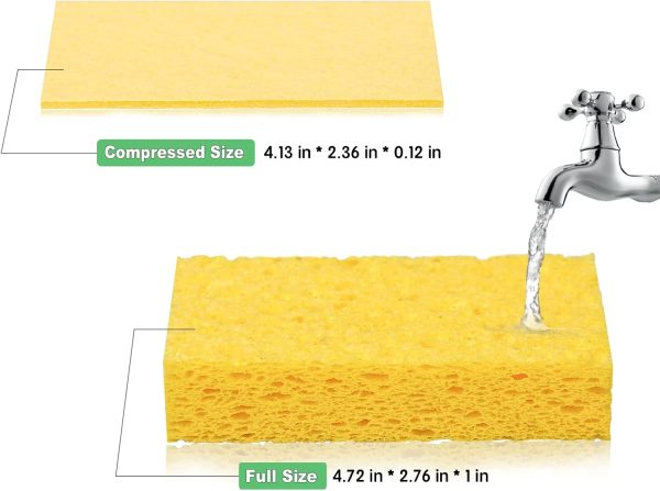Temede 12-Count Cellulose Sponges, Non-Scratch Kitchen Spong... - Image 2