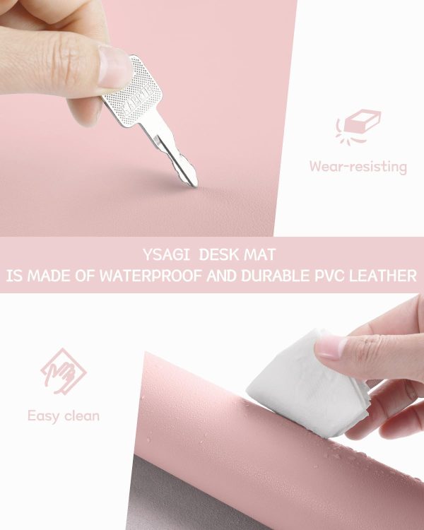 YSAGi Non-Slip Desk Pad,Mouse Pad,Waterproof PVC Leather Des... - Image 5