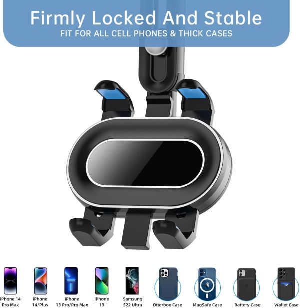 Rearview Mirror Phone Holder for Car,360°Rotatable and Retra... - Image 3