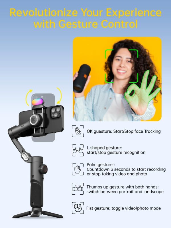 AOCHUAN 3-Axis Gimbal Stabilizer for Smartphone with RGB Mag... - Image 5