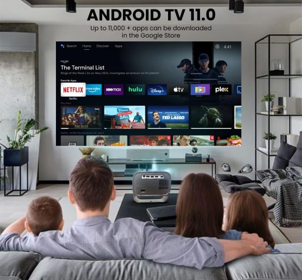 【Netflix auto Update】 360° Rotating Android Projector,720P N... - Image 2