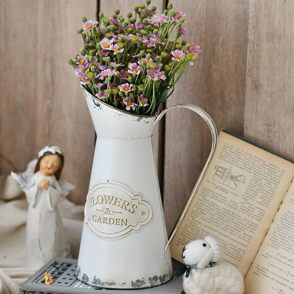 SOUJOY Rustic Shabby Chic Vase, Farmhouse Galvanized Flower ... - Image 7