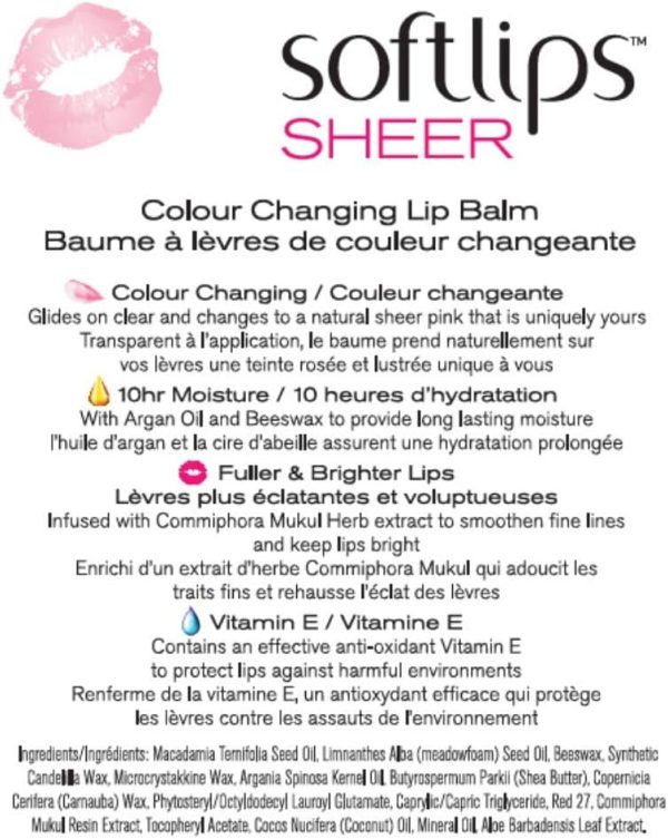 Softlips Sheer Colour Changing Lip Balm Strawberry, Argan Oi... - Image 3