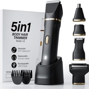 Electric Razors for Women, 5-in-1 Wet/Dry Bikini Trimmer wit...
