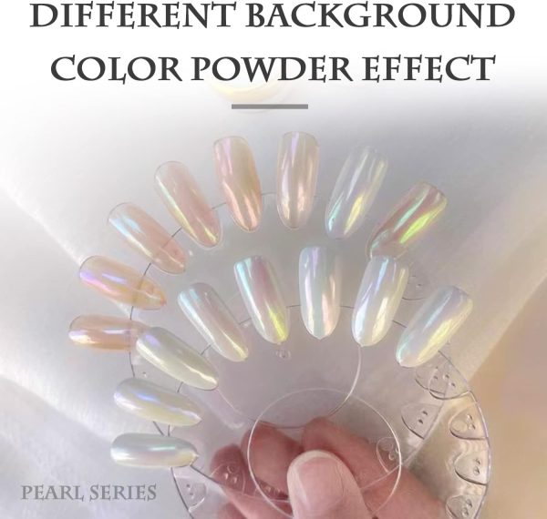 White Pearl Chrome Nail Powder,Mirror Effect Aurora Magic Pe... - Image 6