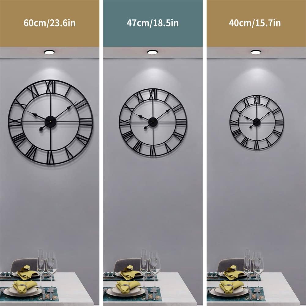 LEIKE Large Wall Clocks for Home Decor,Modern, 18.5″ Round, …