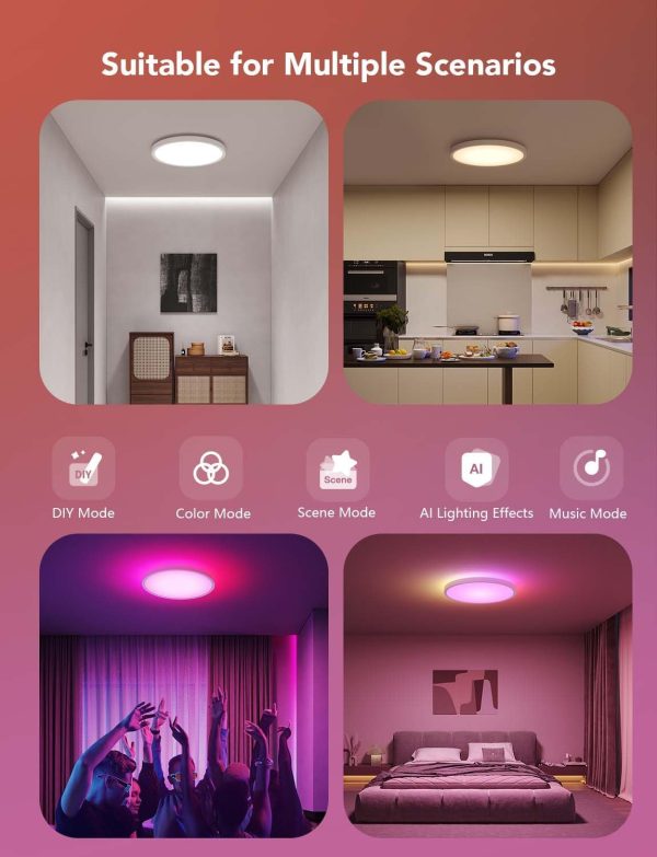 Govee Smart Ceiling Light, RGBIC LED Ceiling Light Fixture, ... - Image 7
