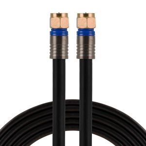 GE RG6 Coaxial Cable, 25 ft. F-Type Connectors, Quad Shielde...