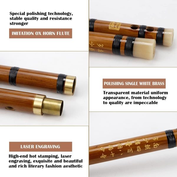 Bamboo Flute Musical Instruments Key C Wooden Flute Chinese ... - Image 2