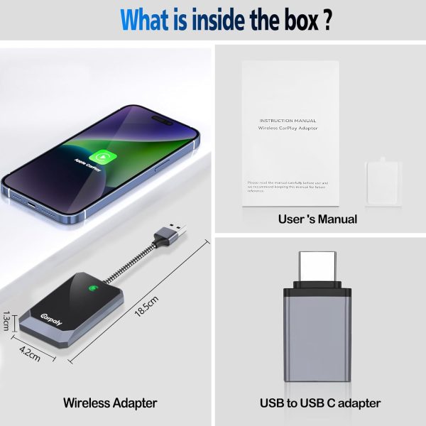 Dofash Wireless Carplay Adapter, Converts Wired to Wireless ... - Image 7