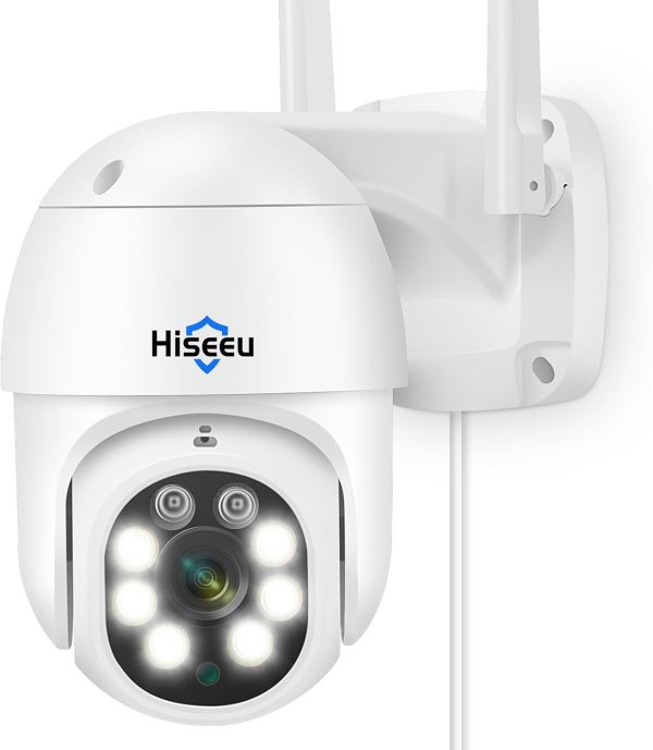 Hiseeu 5MP 360° Pan Tilt Camera WiFi Security Camera, Outdoo...