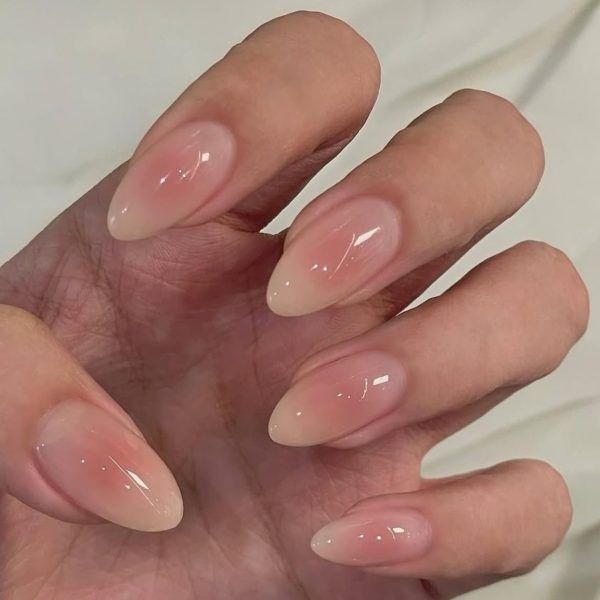 KQueenest Ombre Pink Press on Nails Short Almond Shape, Blus... - Image 3