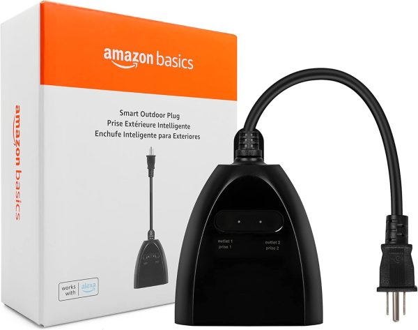 Amazon Basics Outdoor Smart Plug with 2 Individually Control...