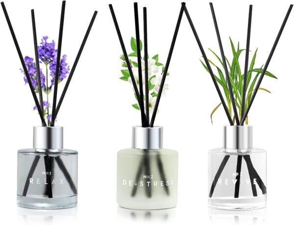 3 Pack Fragrance Reed Diffuser, 50ML Lavender Jasmine Lemong...