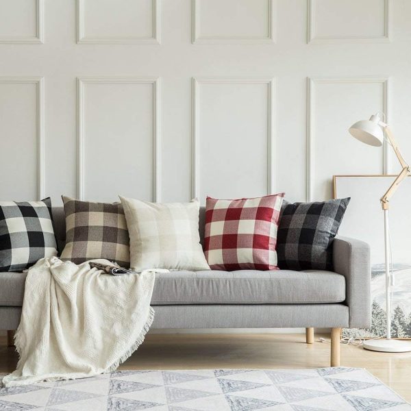 MIULEE Pack of 2 Farmhouse Buffalo Check Plaids Polyester Li... - Image 5
