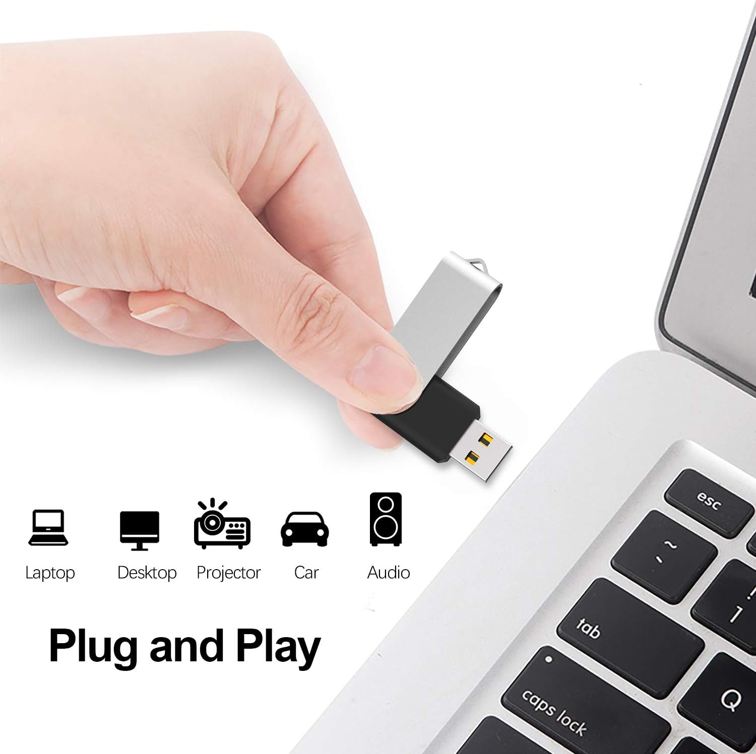 RAOYI 10 Pack 32GB USB Flash Drives, USB 2.0, Swivel Design …