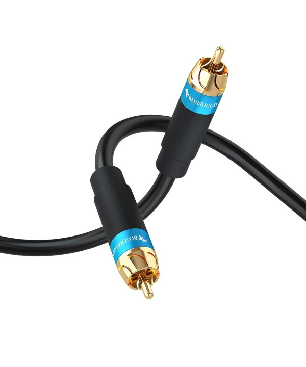 BlueRigger RCA Audio Subwoofer Cable (35FT, Dual Shielded, G...