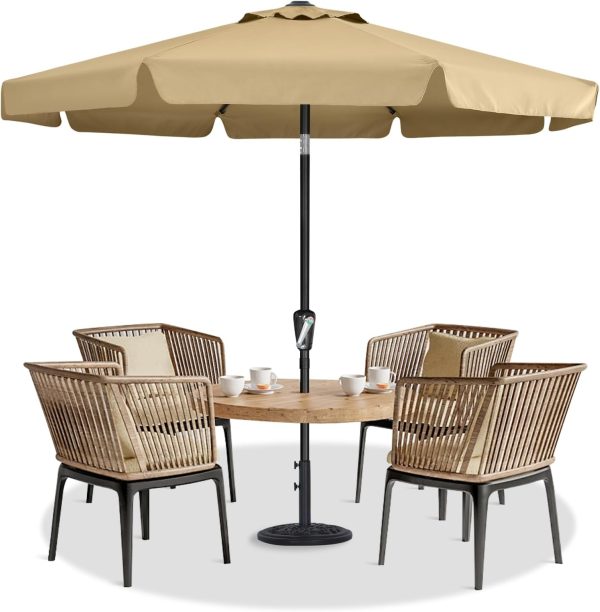 COOSHADE 7.5ft/9ft/10ft Outdoor Garden Table Umbrella Patio ...