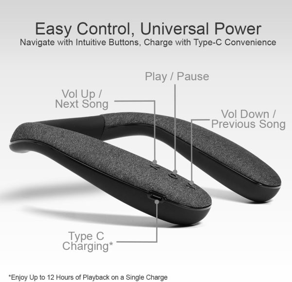 HomeSpot JY508 Wireless Neckband Speaker - 3D Stereo Sound, ... - Image 3