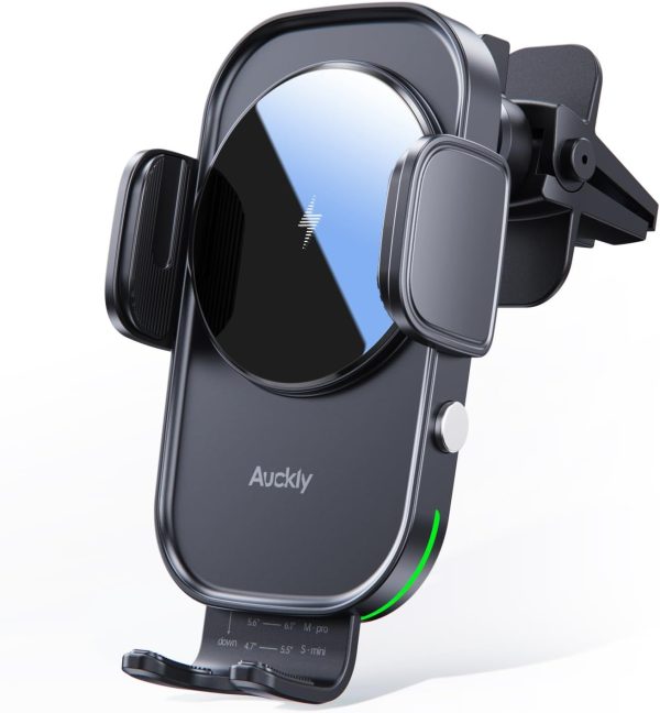 Auckly Qi 15W Car Phone Holder Wireless Charger, [270 ° Auto...