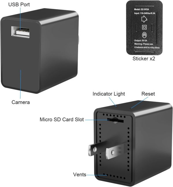 LIBREFLY Hidden Camera Charger - WiFi Spy Camera - USB Charg... - Image 2