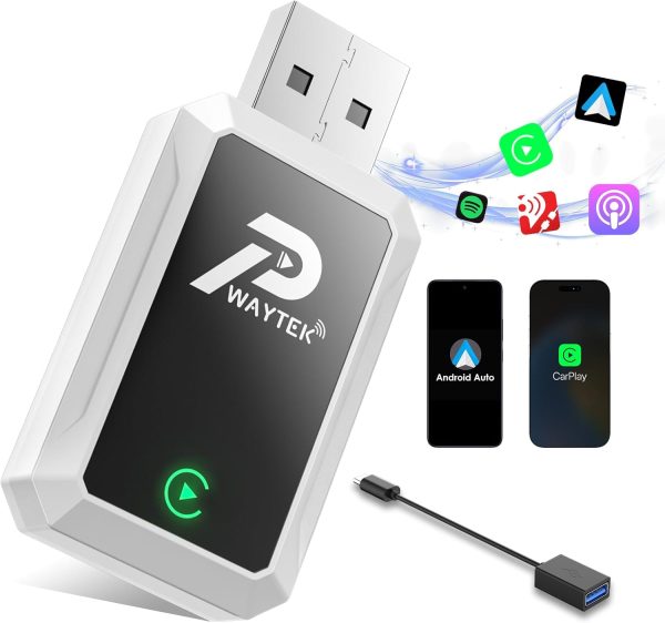 Wireless CarPlay Adapter for Apple iPhone/Android Auto, 2 in...