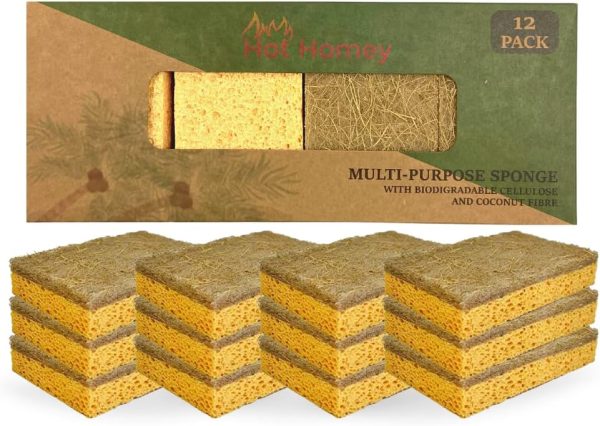 Hot Homey Non-Scratch Plant Based Scrub Sponge - Coconut Fib...