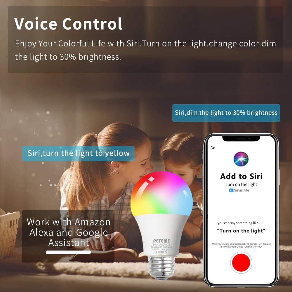 WiFi Led Bulb Smart Light Smart WiFi Alexa Light Bulb, Petem…