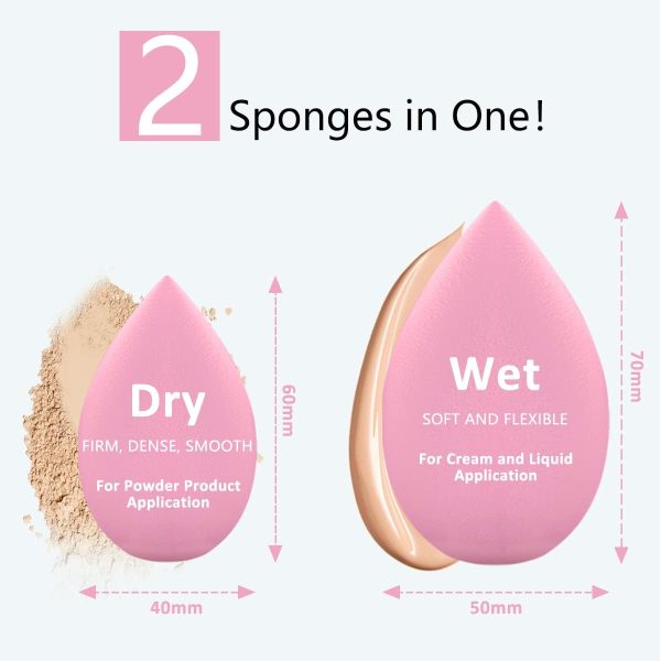 Korintin 6 Pcs Makeup Sponges Foundation Blending Beauty Spo... - Image 4