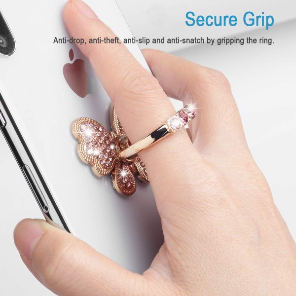 WATACHE 2 Pack Luxury Glitter Diamond Universal Metal Finger... - Image 4