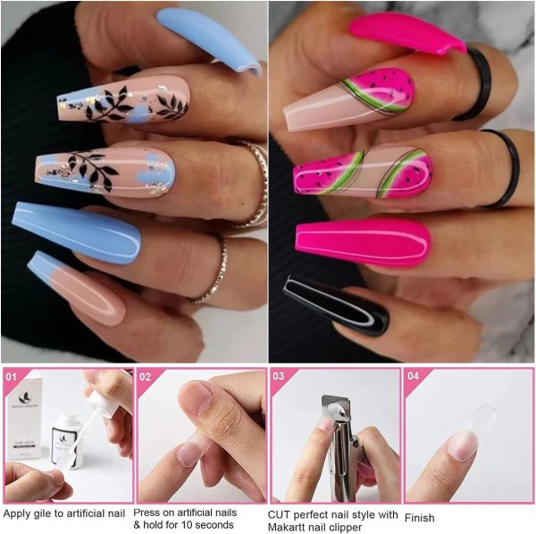 MAGIC ARMOR 600pcs French Coffin Nail Tips, Clear Nail Tips ... - Image 7