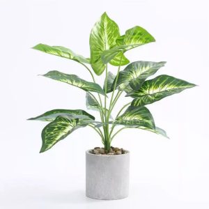 QIUKUN 16'' Artificial Plants Fake Potted Faux for Office De...