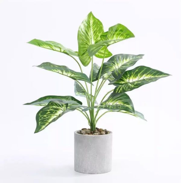 QIUKUN 16'' Artificial Plants Fake Potted Faux for Office De...